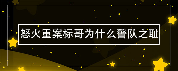 怒火重案标哥为什么警队之耻