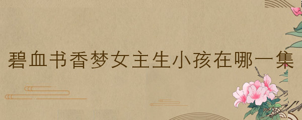 碧血书香梦女主生小孩在哪一集